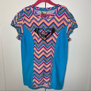 Roxy Girls Geometric Short Sleeved Rash Guard